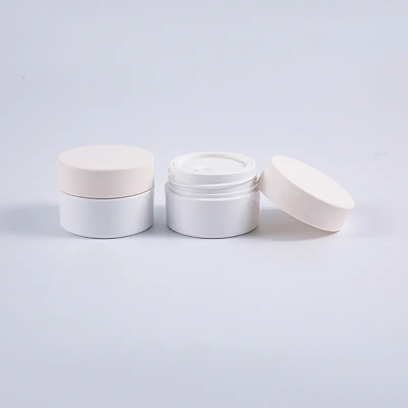 흰색 10g 원형 PETG 크림 용기