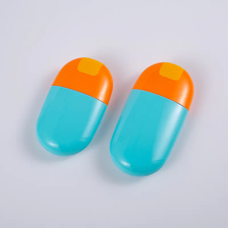 스크류 캡이 있는 솔리드 블루 컬러 30ml 50ml EVOH 다층 자외선 차단제 병