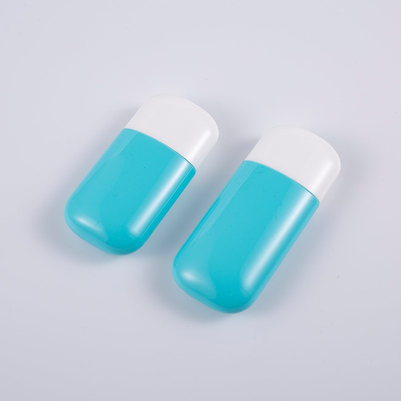 UV 차단 기능이 있는 30ml 및 50ml 블루 PE 자외선 차단제 병