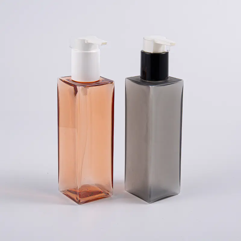 개인 관리 150ml 정사각형 모양 PETG 로션 펌프 병