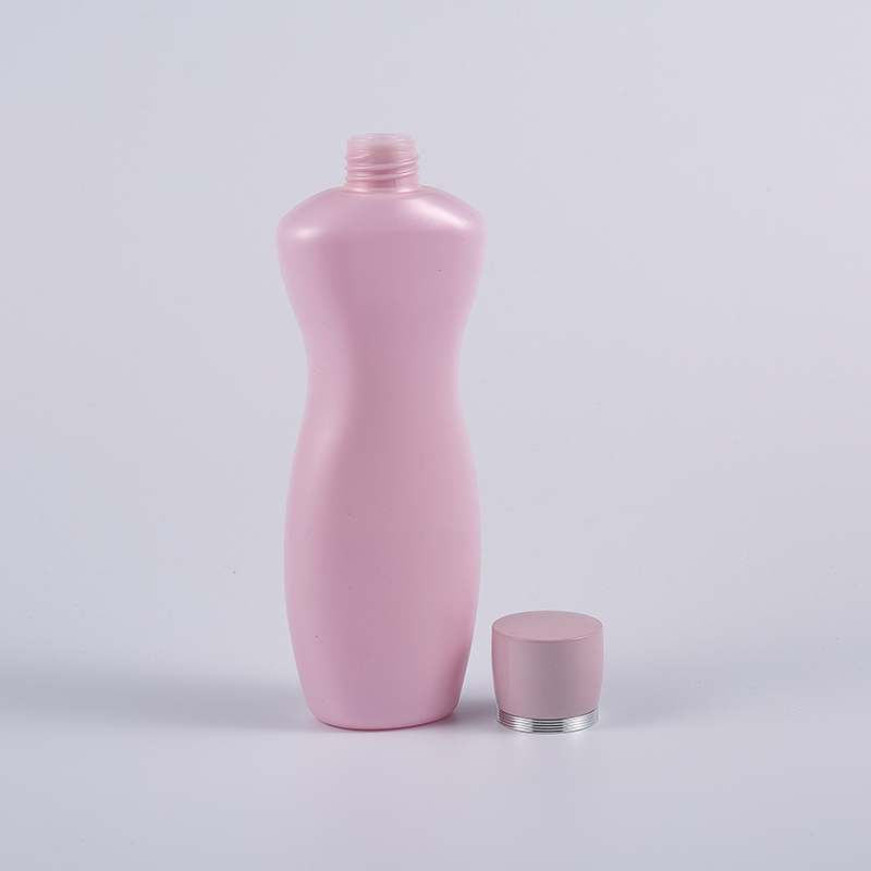 분홍색 자주색 색깔 인간 환경 공학 모양 200ml PE 몸 로션 목욕 세척 병